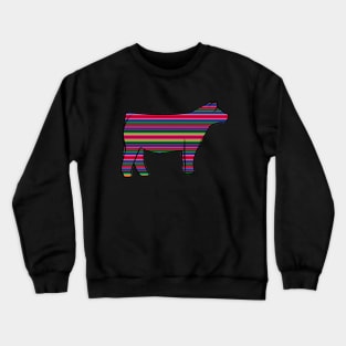 Serape Show Steer Silhouette  - NOT FOR RESALE WITHOUT PERMISSION Crewneck Sweatshirt